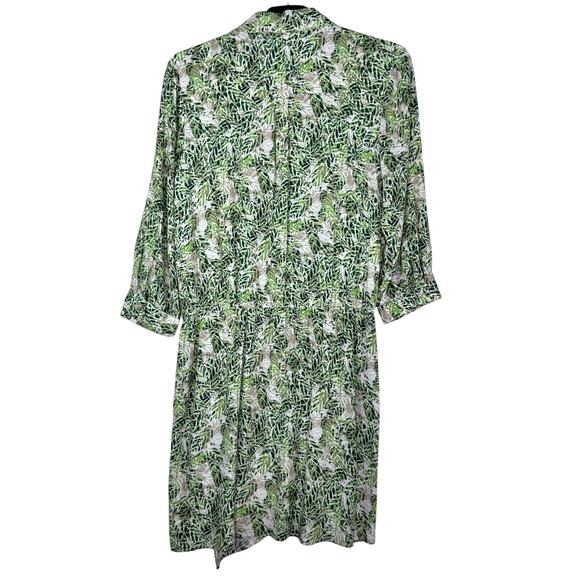 CAbi Tropical Leaf Print 3/4 Sleeve Faux Wrap Dress Small Style 280 - Picture 4 of 12